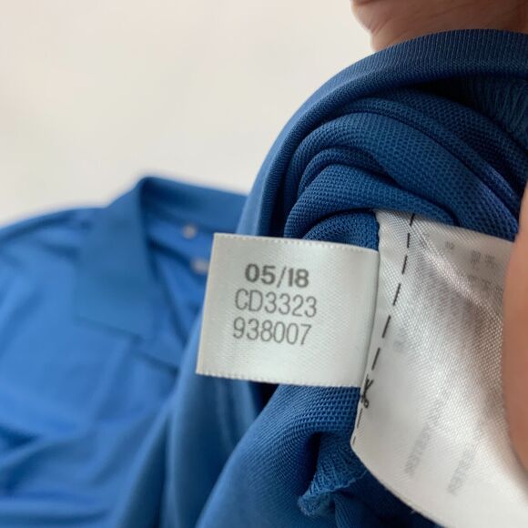 Adidas Golf Polo Shirt Mens M Medium Astral Blue Embroidered Front Performance - Picture 8 of 11